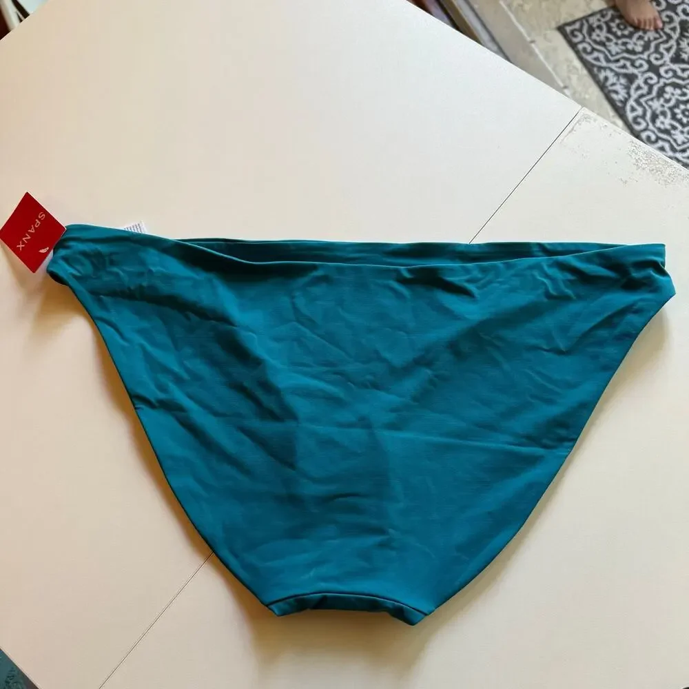 Spanx Classic Bikini Bottom – Tropical Teal Plus Size 1X (NWT) – Full Coverage - Picture 2 of 7